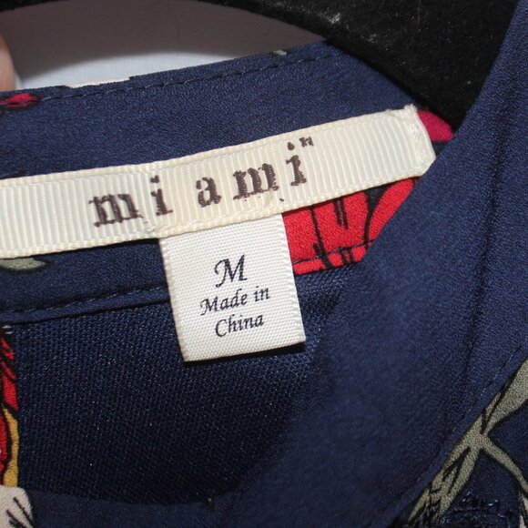 Miami Navy Floral Sleeveless Boarder Print Dress - Picture 12 of 16